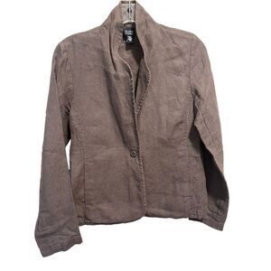 EILEEN FISHER Woman 100% Irish Linen Single Button Blazer Jacket xs